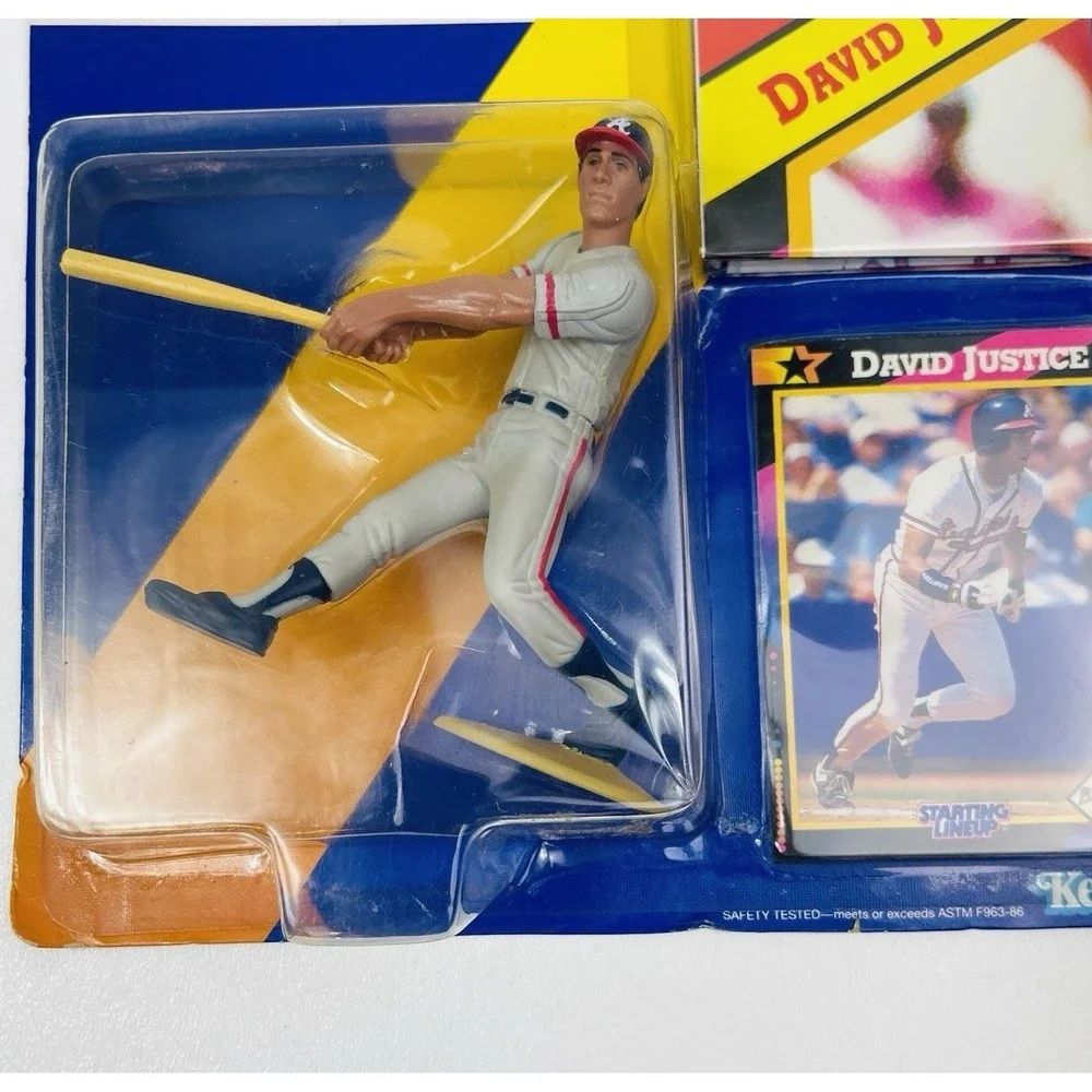 1992 Starting Lineup David Justice Atlanta Braves Action Figure Kenner MLB card
